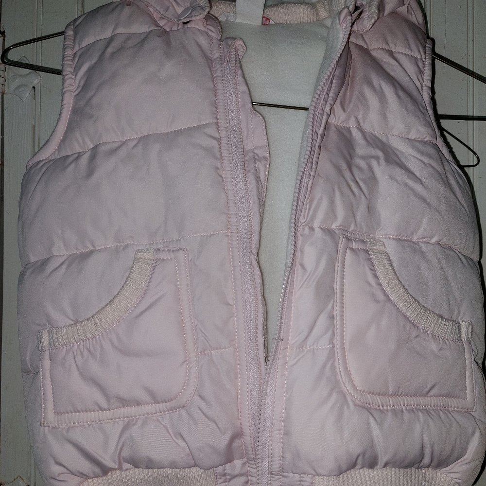 Baby Girls H&M Puffer Vest w/hood fleece lining